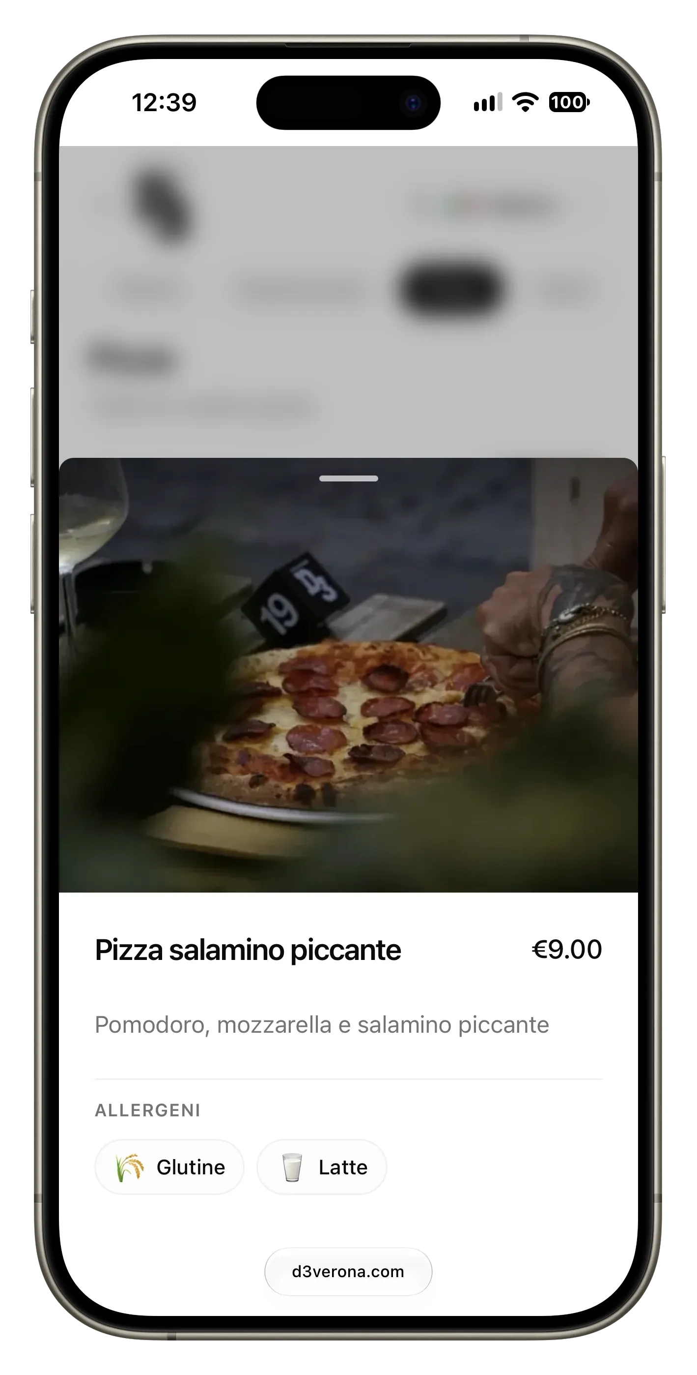 Menù Tavolino · scheda piatto